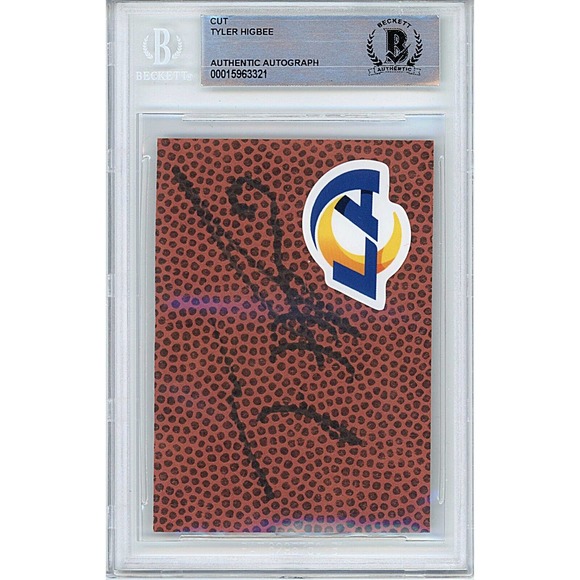 Tyler Higbee Autographed Football Cut Los Angeles Rams Beckett Authentic LA COA - Picture 2 of 5